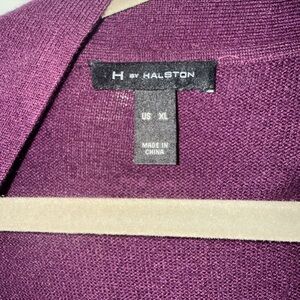 H by Halston Rich Purple Plum Women sweater duster.